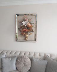 Lateks Çiçekli & Aynalı Gold Tablo No:5